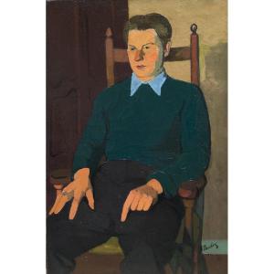 Boris Buchet (1917-1999). Portrait Of A Man, Circa 1940. Oil On Canvas. [school Of Paris]