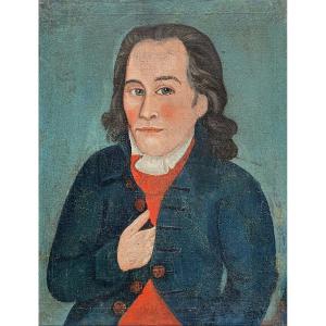 French School Of The 19th Century. Portrait Of A Man In A Frock Coat. Oil On Canvas.