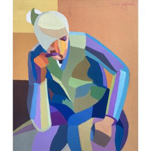 Emile Lafamé (1934-2017). l'Accidenté, 1969. Oil On Canvas, Signed And Dated.