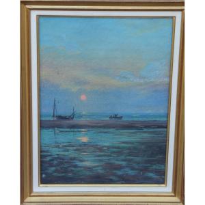 Pastel Marine Signed
