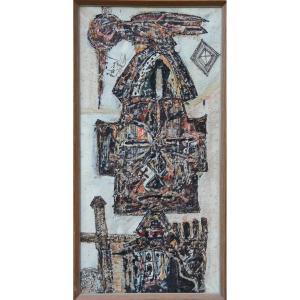 African With Bird By Adingra (1933-2005)