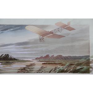 Roland Garros Aboard His Bleriot 1911