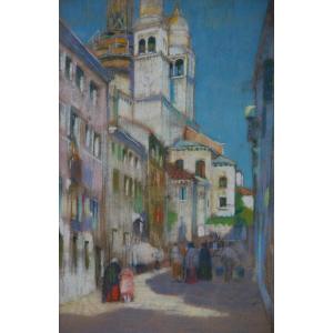 Venice By The American Julius Rolshoven (1858-1930)
