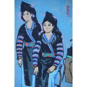 Vietnam: The Two Vietnamese Women By Pham Van Don (1917-2000)