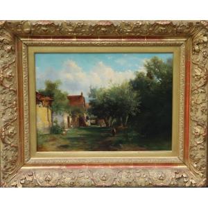 Sunny Landscape XIXth Century Signed Dutch School