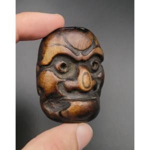 Netsuke - Obeshimi Mask - 19th Century - Wood
