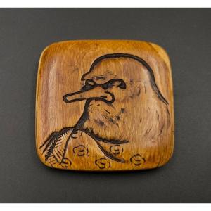 Netsuke - Shojobo, The King Of The Tengu - 19th Century - Manju - Ivory