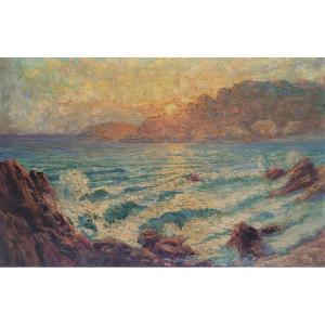 Pierre Forest (1881-1971) - Sunset On The French Riviera