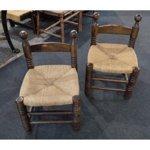 Pair Of Chairs- Brutalist - In The Manner Oh Charles Dudouyt - V. 1940