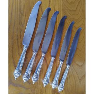 Set Of Six Knives - Solid Silver - Cardeilhac - C. 1880