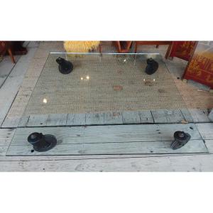 Coffee Table - Tavolo Con Ruote - Gae Aulenti - Fontana Arte - C. 1980