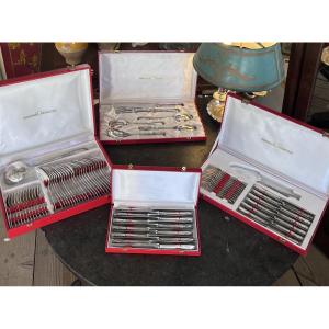 François Frionnet-ménagère - Silver-plated Metal - Louis XV Style - Rocaille Model- XX Th. C.