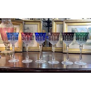 Suite Of Six Crystal Of Lorraine Glasses - Roemer - Circa 1970.