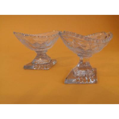 Pair Of Crystal Salt Shaker - XIX E S.