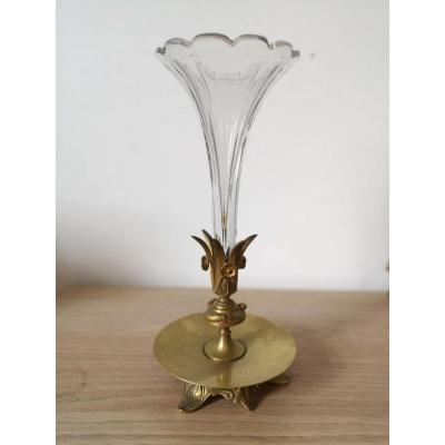 Soliflore- Gilt Bronze And Crystal- Around 1900.