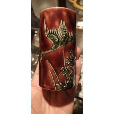 Rouleau Vase - Earthenware - Old - Bordeaux-xix E S.