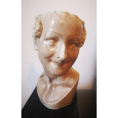 Female Bust - Hat Head - Ceramic - Around 1930.