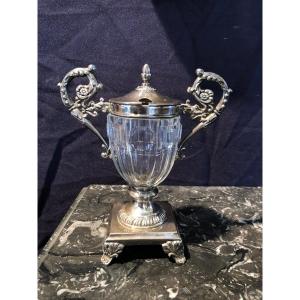 Moutardier- Argent Massif- Cristal- Poinçon Vieillard - M.O Veyrat