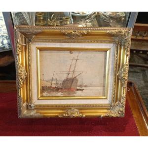 Marine - Oil On Panel - Eugène Galien-laloue (1854-1941)