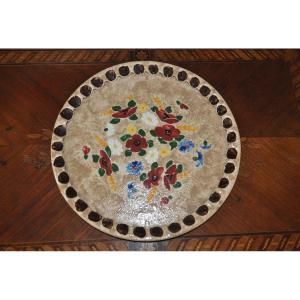 Large Colored Enameled Ceramic Dish Signed J.massier (jérome) Vallauris 20th Century