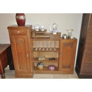 Small Hallway Sideboard Or Console Table In Golden Oak From The Art Deco Period Antique Furniture 1930
