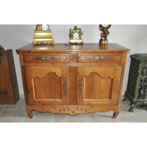 Antique Louis XV Solid Cherrywood Sideboard Early 19th Century Low Sideboard Very Good Condition
