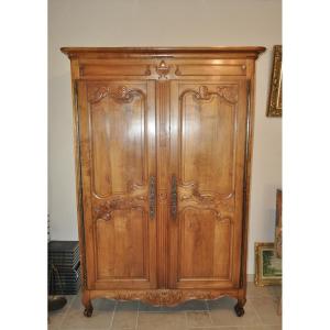 Ancient Louis XV Val De Loire Case In 18th Century Massed Hardwood