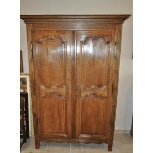 Small Wooden Cabinet Louis XIV - Louis XV In Solid Oak From The 18th Century 2-dorn Ancient Furniture Cabinet