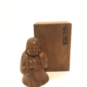 Okimono Japanese Sculpture By Okame - Japan