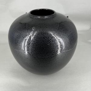 Japanese Globular Pearl Ceramic Vase - Japan 