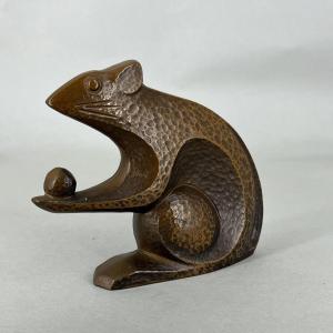 Okimono Japanese Bronze Mouse Sculpture - Japan