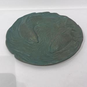 Japanese Bronze Koi Carp Platter - Japan