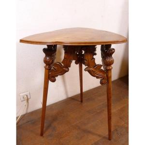Emile Gallé, Art Nouveau Pedestal Table With Thistles