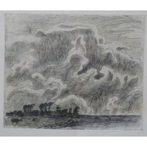 Victor Prouvé, Etching, Stormy Sky