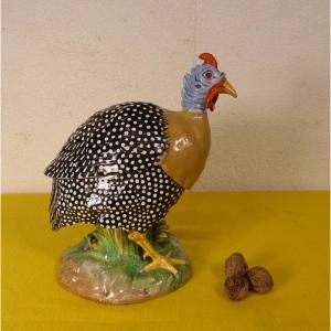 Jacob Petit Terrine In Trompe l'Oeil Guinea Fowl Porcelain Paris 19th