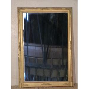 Large Golden Mirror 19th 185 X 127 Cm Tain Au Mercure