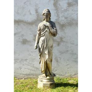 Important Park Statue 203 Cm In Limestone Woman Draped In The Antique