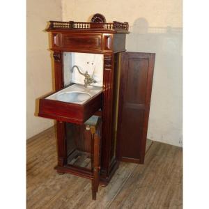 Vanity Unit Late Nineteenth Precursor Of Modernity In Mahogany Napoleon III