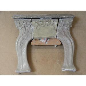 Art Nouveau Fireplace In Glazed Terracotta Floral Decor