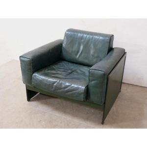Tito Agnoli Italian Design For Matteo Grassi Large Leather Armchair