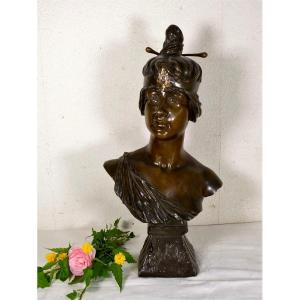 Georges Coudray Bakie Bronze Art Nouveau Bust 64 Cm