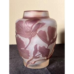 Gallé Small Art Nouveau Clematis Vase