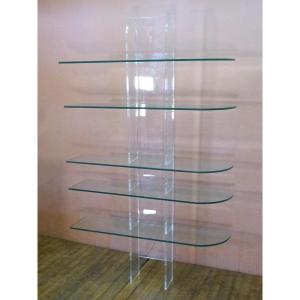 David Lange Transparent Furniture Bookcase Shelving In Invisible Plexiglas And Glass