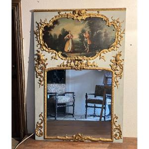 Large 18th Century Louis XV Trumeau 172 X 117 Cm