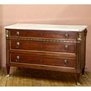 Commode Empire Attribuée à Bernard Molitor En Acajou 