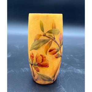 Daum Beautiful Art Nouveau Plum Blossom Vase