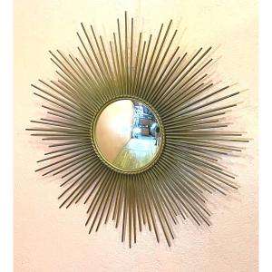 Chaty Vallauris, Large Sun Mirror 96 Cm Witch Domed Mirror