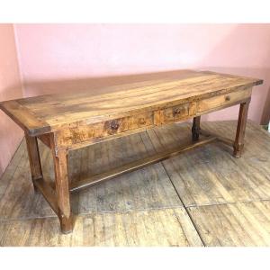 Large Antique Walnut Farmhouse Table 224 Cm