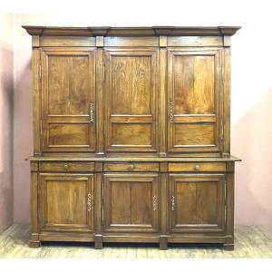 Large 6-door Directoire Buffet In Oak, 19th Century 