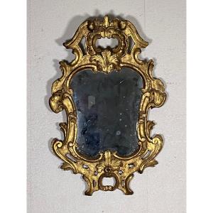 Small Regency Mirror 84 Cm 18th Century Gilded Wood Tain Au Mercure